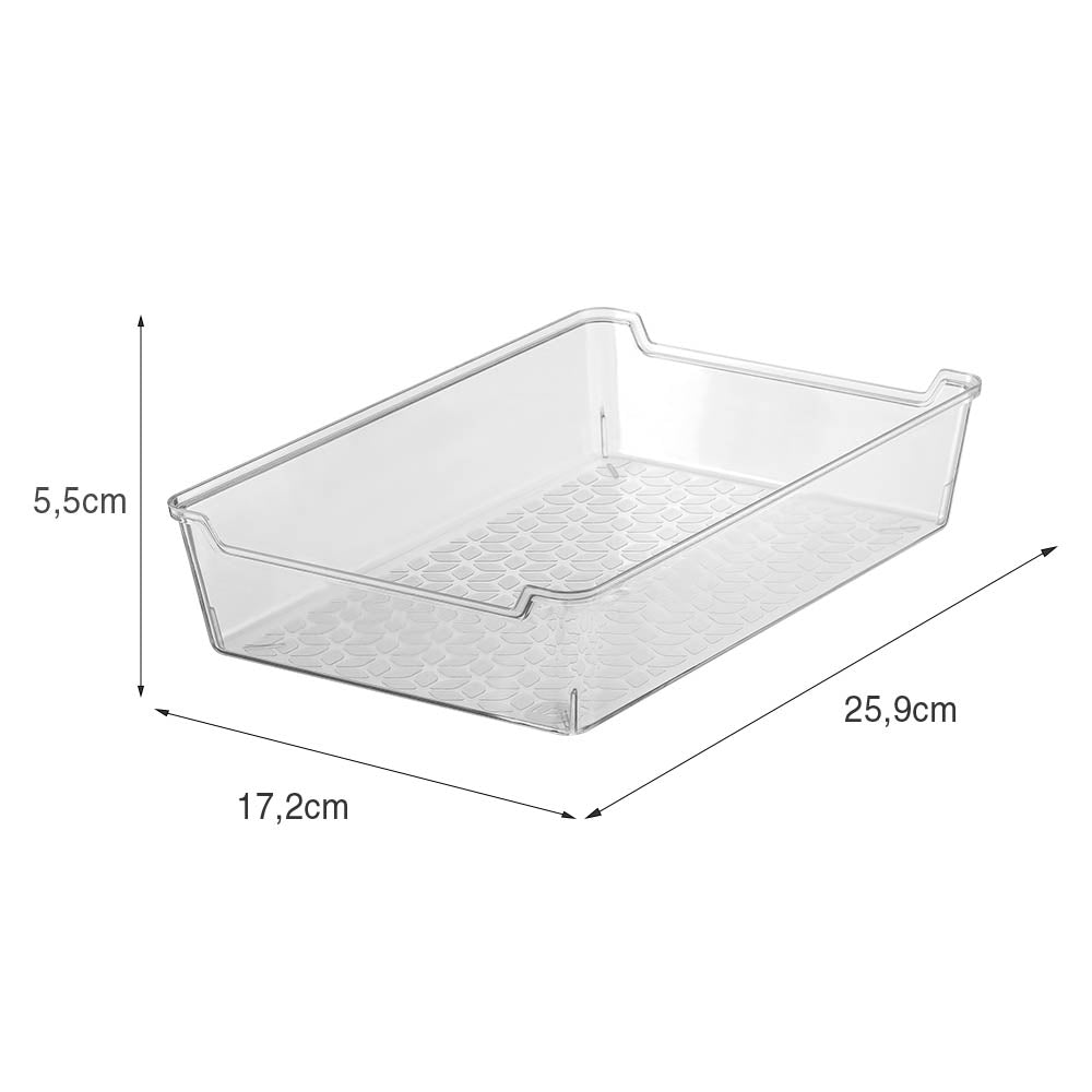 Organizador de Gaveta 17,2x25,9cm Transparente UZ - medidas