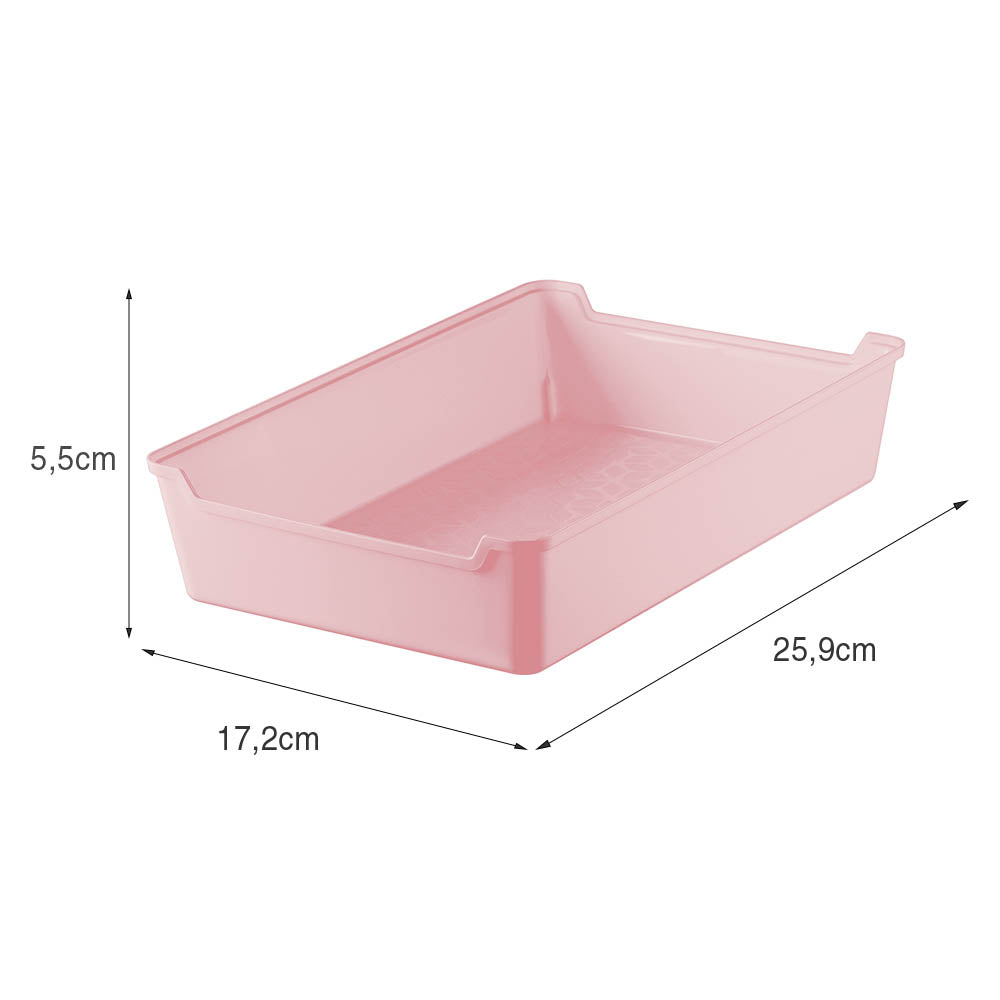 Organizador de Gaveta 17x25,5 Rosa UZ - medidas