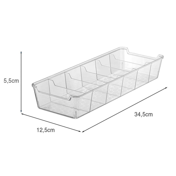 Organizador de Gaveta 12,5x34,5cm Transparente UZ - medidas