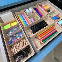 Organizador de Gavetas com Divisórias 12,5x34 Capuccino UZ - ambientada