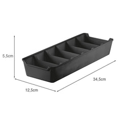 Organizador de Gavetas com Divisórias 12,5x34 Preto UZ - medidas