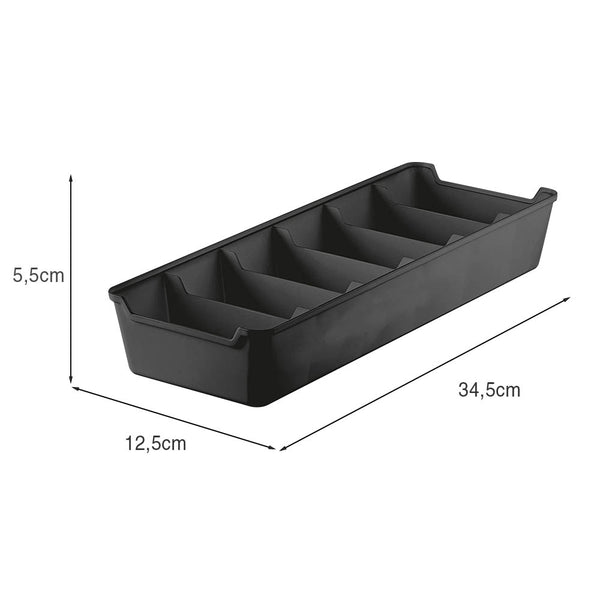 Organizador de Gavetas com Divisórias 12,5x34 Preto UZ - medidas