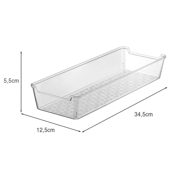 Organizador de Gaveta Liso 12,5x34 Transparente UZ - medidas