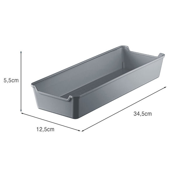 Organizador de Gaveta Liso 12,5cm X 34cm Cinza UZ