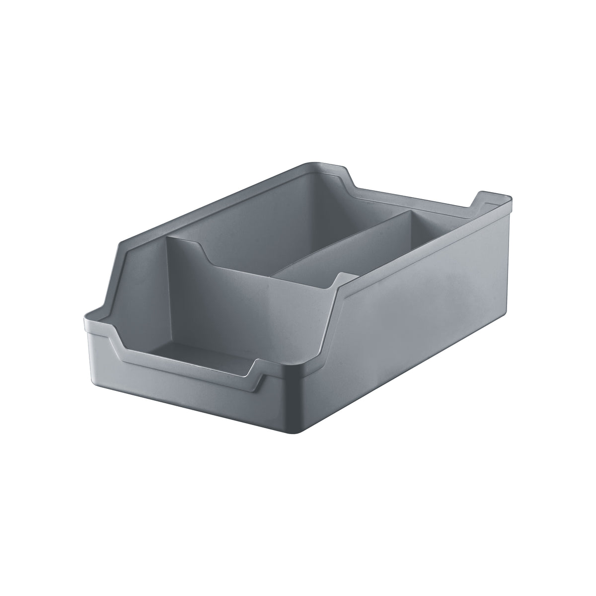 Organizador com Divisórias de plástico cinza, 28,2 x 18,2 x 9 cm, da UZ Utilidades