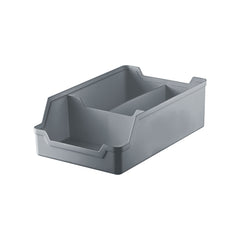 Organizador com Divisórias de plástico cinza, 28,2 x 18,2 x 9 cm, da UZ Utilidades