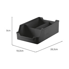 Organizador com Divisórias 18x28 Preto UZ - medidas