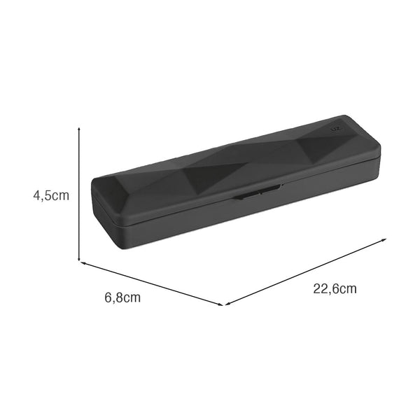Estojo Multiuso 22,6cm X 6,8cm Preto UZ - medidas