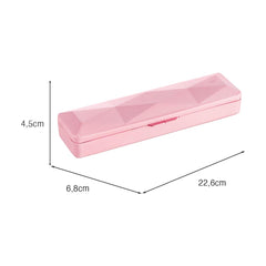 Estojo Multiuso 22,6cm X 6,8cm Rosa UZ - medidas