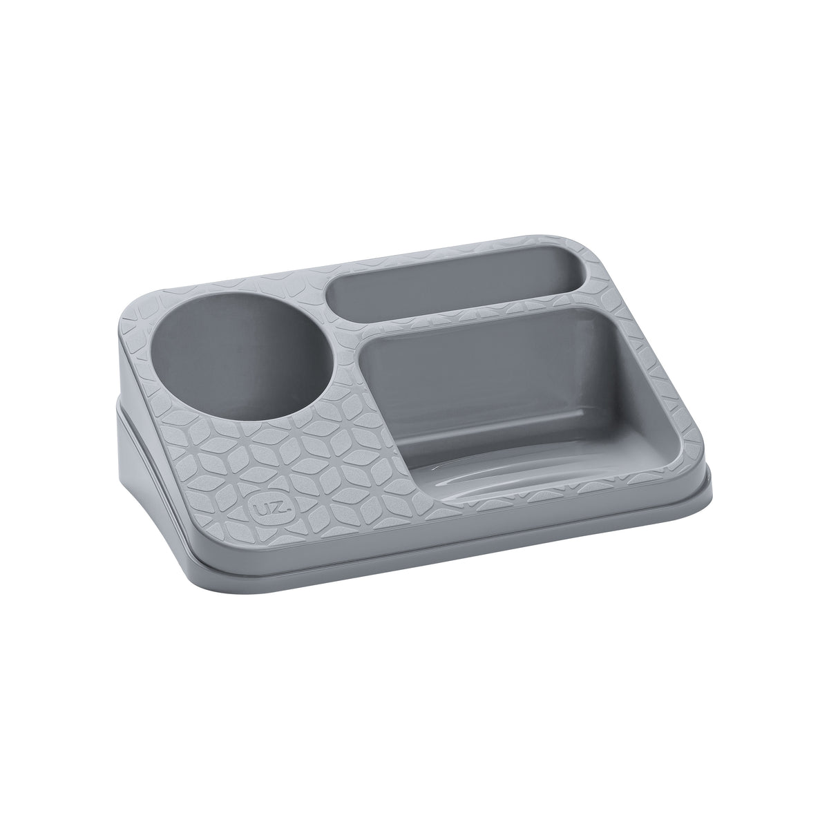 Organizador de Pia Premium de plástico cinza, 20,1 x 14,2 x 6,8 cm, da UZ Utilidades