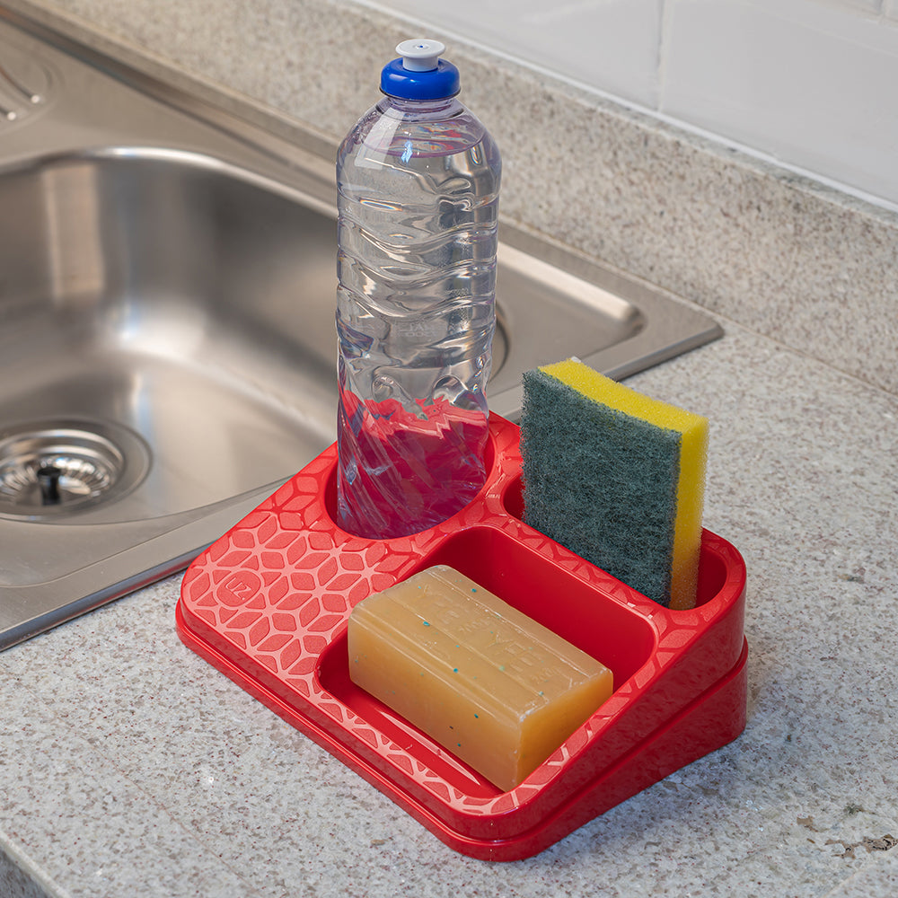Organizador de Pia Premium Vermelho UZ - ambiente