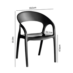 4 Cadeiras Glass Plus Preto UZ