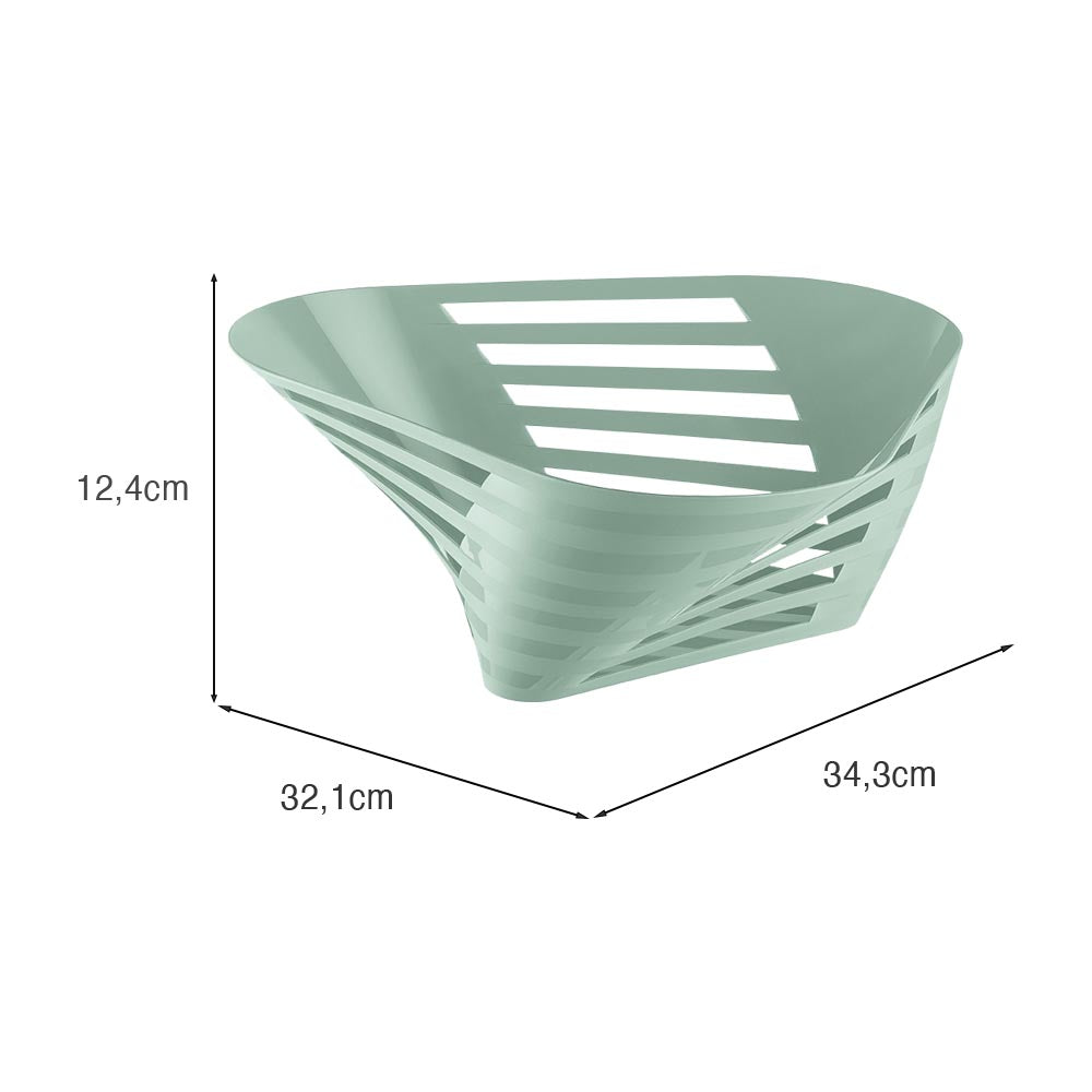 Fruteira de Mesa Slim Verde Menta UZ - medidas