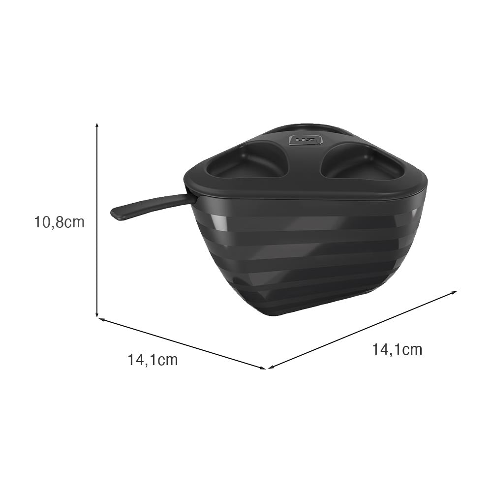 Farinheiro Slim 14,1cm X 14,2cm Preto UZ - medidas