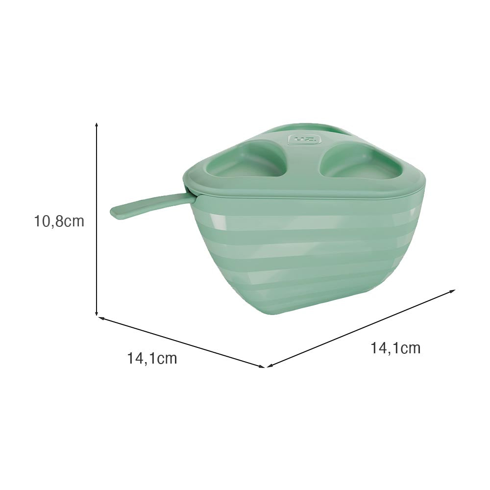 Farinheiro Slim 14,1cm X 14,2cm Verde Menta UZ - medidas