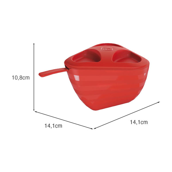 Farinheiro Slim 14,1cm X 14,2cm Vermelho UZ - medidas