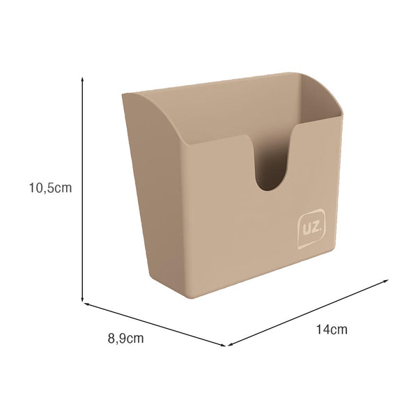 Porta Guardanapos Slim 14cm X 8,9cm Capuccino UZ - medidas