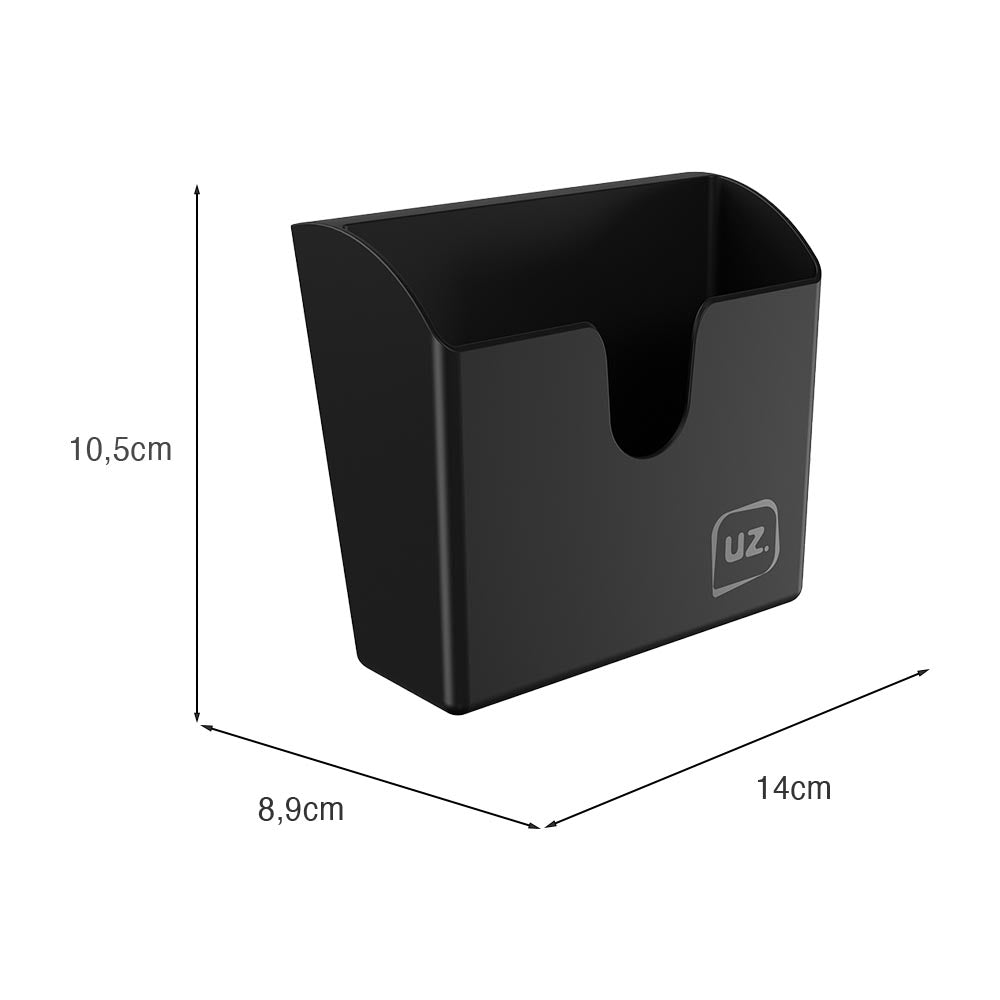 Porta Guardanapos Slim 14cm X 8,9cm Preto UZ - medidas