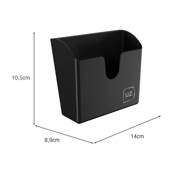 Porta Guardanapos Slim 14cm X 8,9cm Preto UZ - medidas