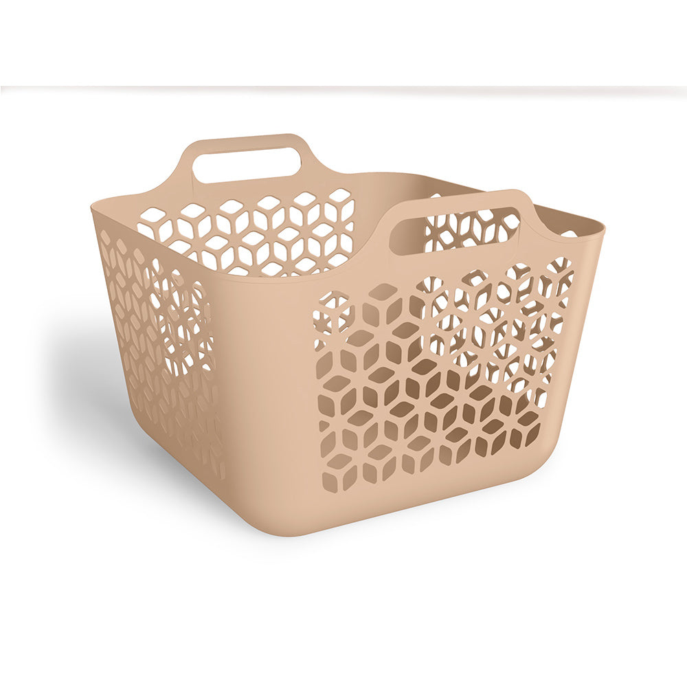 Cesto de Roupa Médio 30 Litros Capuccino UZ - fundo branco