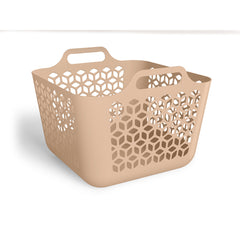 Cesto de Roupa Médio 30 Litros Capuccino UZ - fundo branco