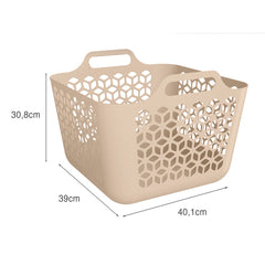 Cesto de Roupa Médio 30 Litros Capuccino UZ - medidas