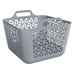 Cesto de Roupa Médio 30 Litros Cinza UZ - fundo branco