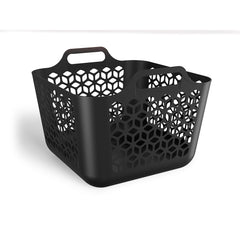 Cesto de Roupa Médio 30 Litros Preto UZ - fundo branco