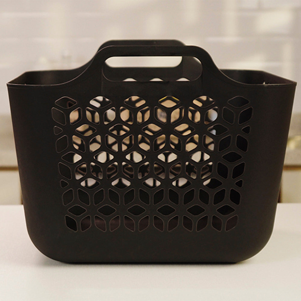 Cesto de Roupa Médio 30 Litros Preto UZ - ambientada