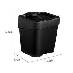 Lixeira de Pia Slim 2,5 Litros Preto UZ - medidas
