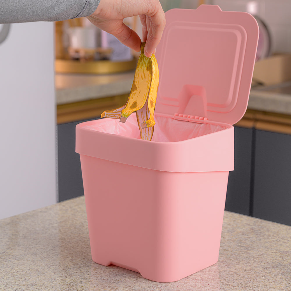 Lixeira de Pia Slim 2,5 Litros Rosa UZ - ambiente