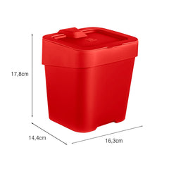 Lixeira de Pia Slim 2,5 Litros Vermelho UZ - medidas