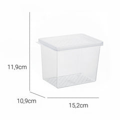 Organizador Multiuso M 1,3 Litros Transparente UZ - medidas