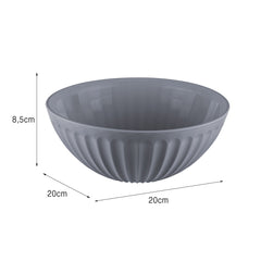 Saladeira de Plástico 1,5 Litros Cinza UZ - medidas