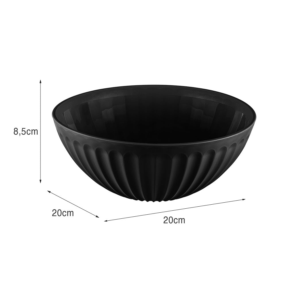 Saladeira de Plástico 1,5 Litros Preto UZ - medidas