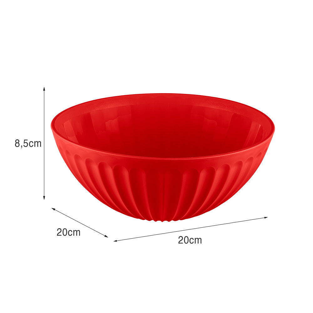 Saladeira de Plástico 1,5 Litros Vermelho UZ - medidas