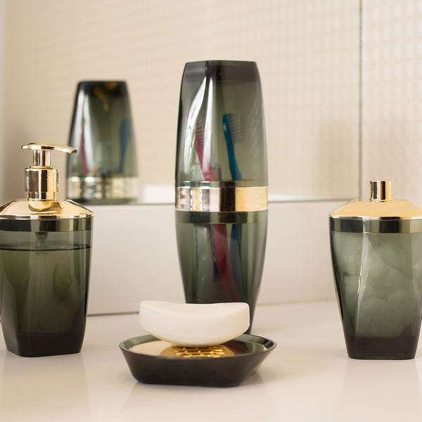 Porta Sabonete Líquido Premium Preto Dourado UZ