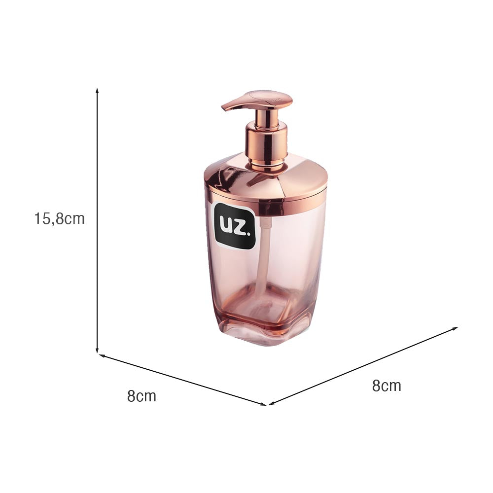 Porta Sabonete Líquido Premium Rose UZ - medidas
