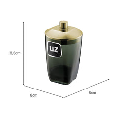 Porta-Algodão Premium Preto Dourado UZ - medidas