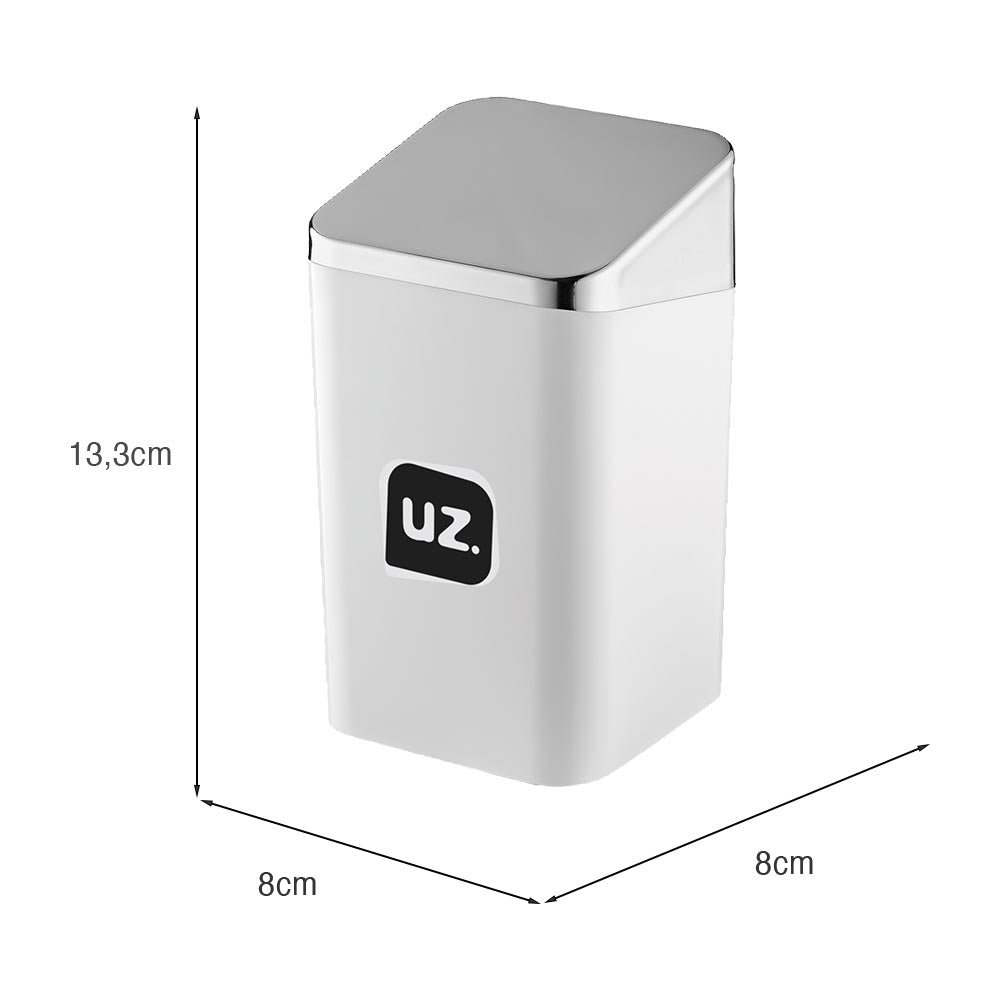 Porta Algodão Slim Metalizado Branco UZ - medidas