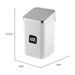 Porta Algodão Slim Metalizado Branco UZ - medidas