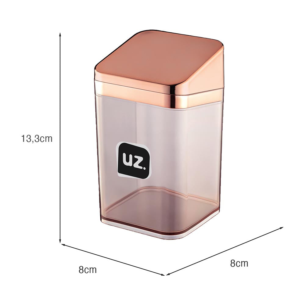 Porta Algodão Slim Metalizado Rose UZ - medidas