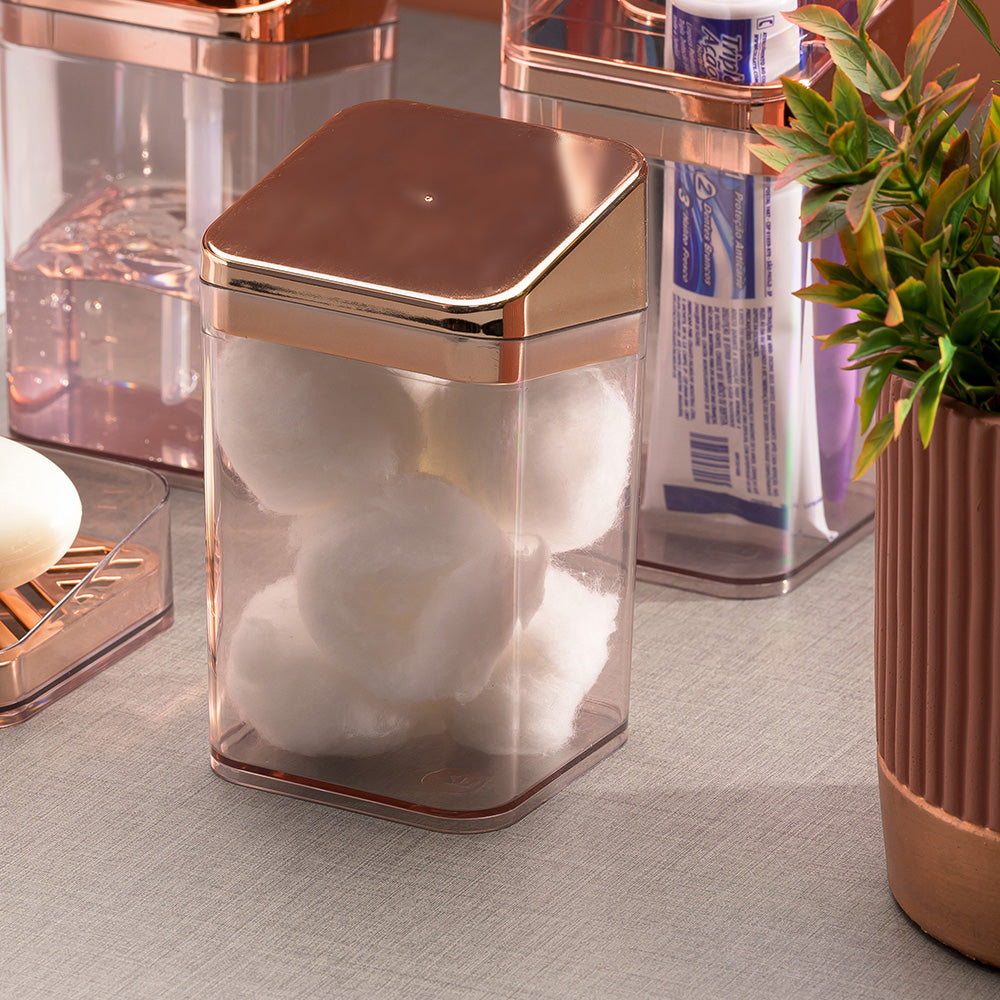Porta Algodão Slim Metalizado Rose UZ - ambiente