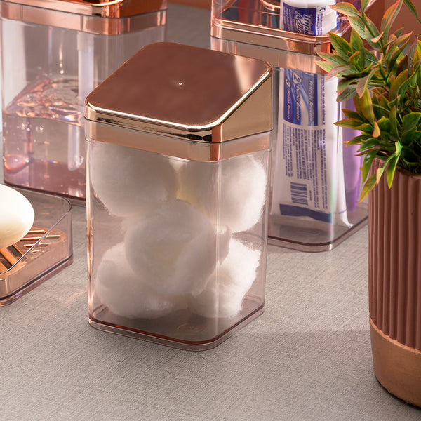 Porta Algodão Slim Metalizado Rose UZ - ambiente
