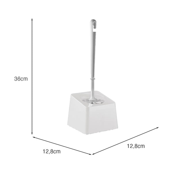 Suporte com Escova Sanitária Slim Branco UZ - medidas
