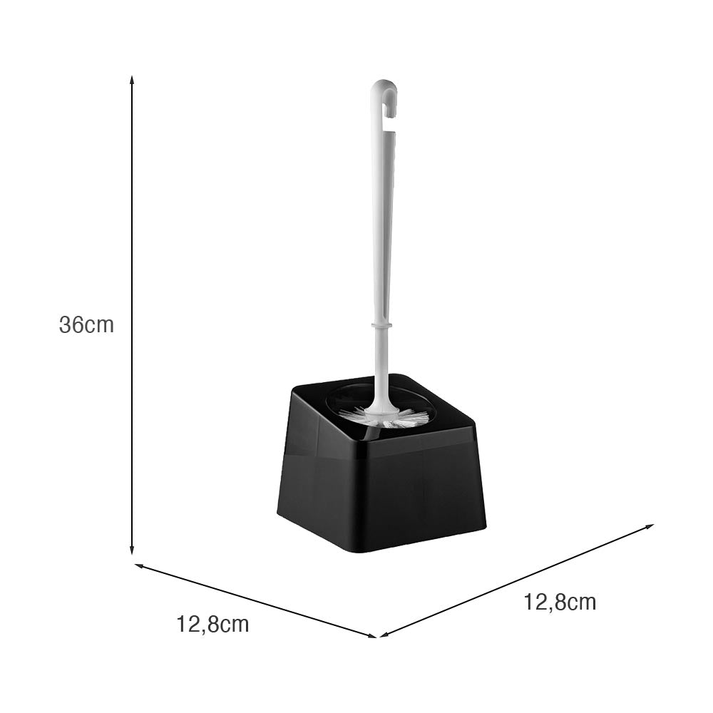 Suporte com Escova Sanitária Slim Preto UZ - medidas