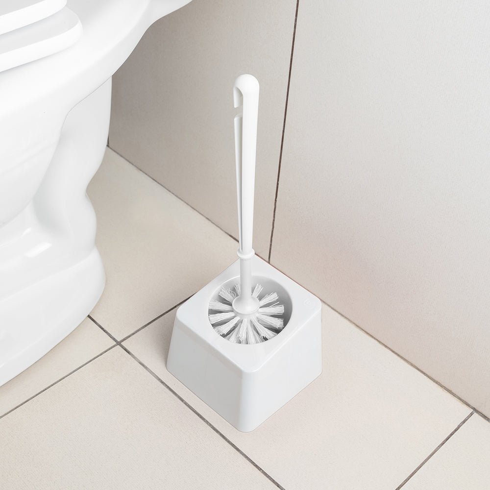 Suporte com Escova Sanitária Slim Branco UZ - ambiente