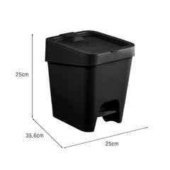 Lixeira Slim com Pedal 8 Litros Preto UZ - medidas