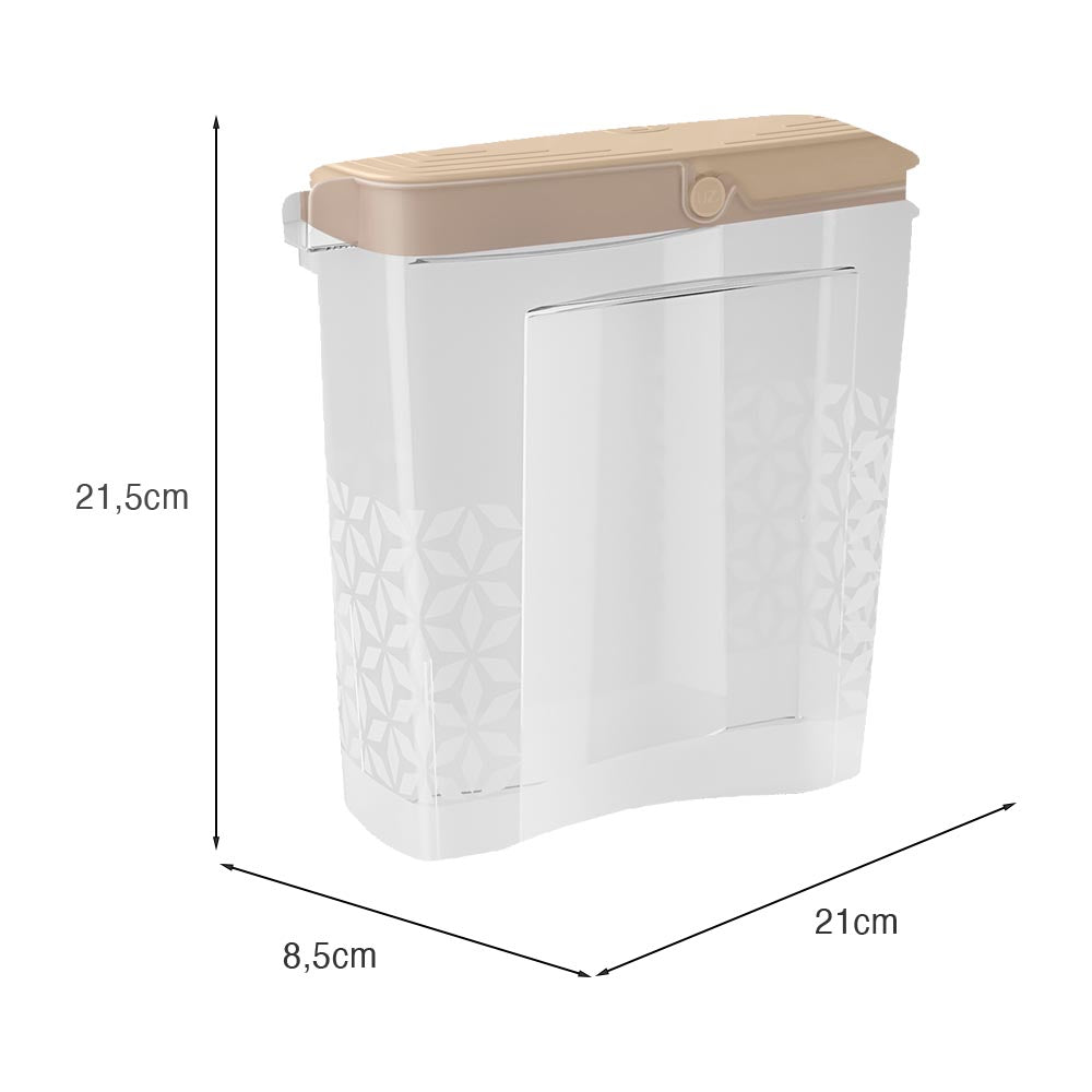 Porta Sabão em Pó Slim 1,65 Litros Capuccino UZ - medidas