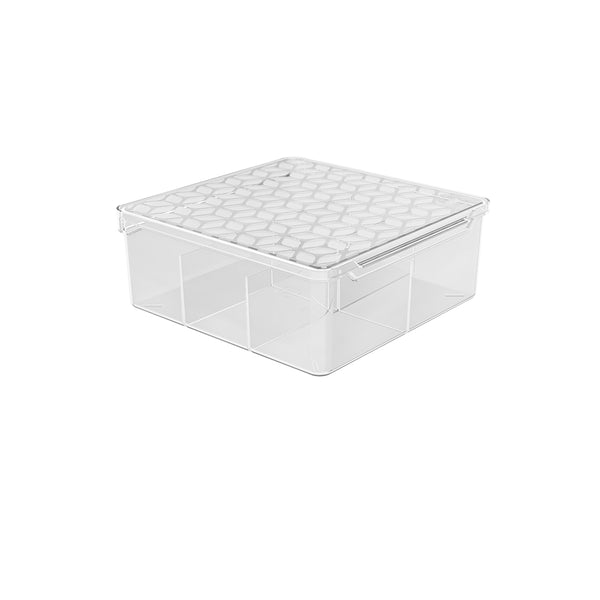 Box Multiuso com Divisória 1,5 Litros Transparente UZ - fundo branco